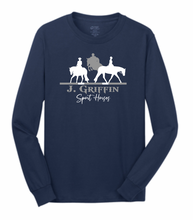 Load image into Gallery viewer, J. Griffin Sport Horses - Gildan® - Ultra Cotton® 100% Cotton Long Sleeve T-Shirt - Screen Printed