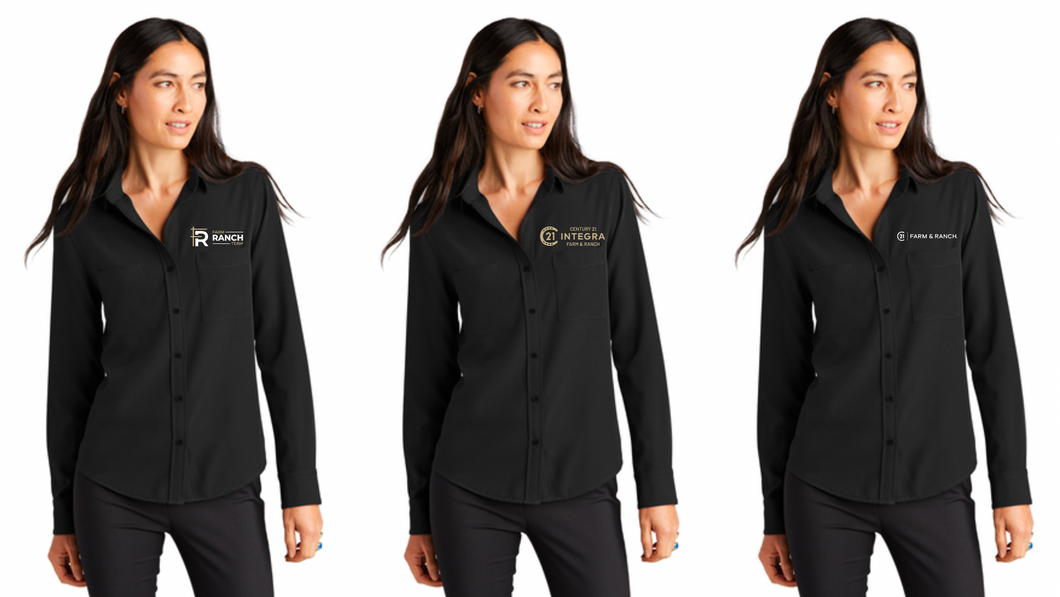 The Farm Ranch Team - Mercer+Mettle® Women's Stretch Crepe Long Sleeve Camp Blouse