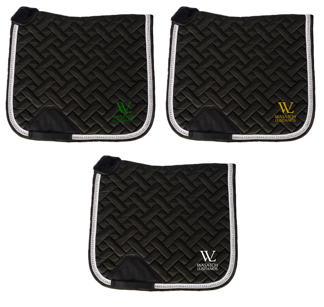 Wasatch Lusitanos - Satin Dressage Pad with Clear Crystals