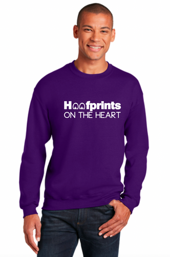 Hoofprints on the Heart - Adult Crewneck Sweatshirt