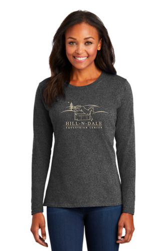 Hill-N-Dale Equestrian Center - Port & Company® Long Sleeve Core Cotton Tee (Men's, Ladies, youth)