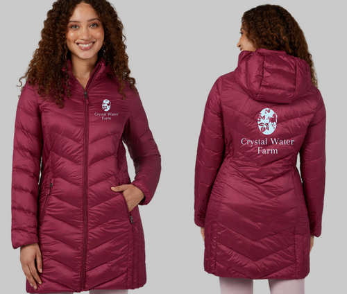 Crystal Water Farm - Women's Ultra-Light Down Packable 3/4 Jacket