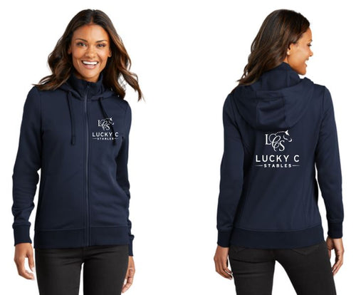 Lucky C Stables - Port Authority® Ladies Smooth Fleece Hooded Jacket